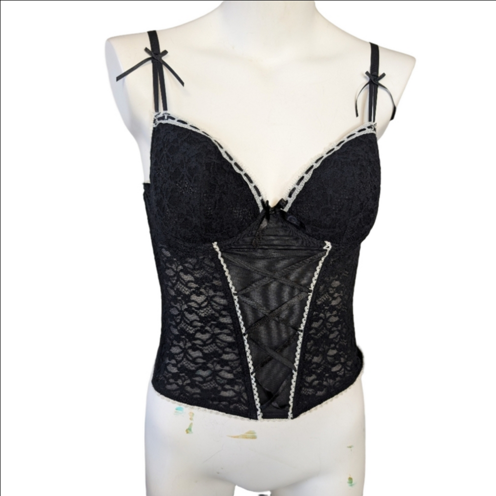 Bustier Secret Possessions Black Bustier Grunge Goth Size 34C NWT